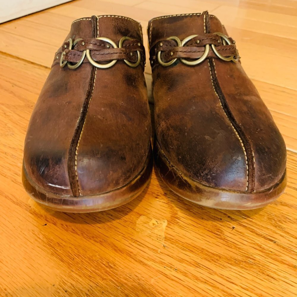 Womens Ariat Leather Heeled Clogs Slides Mules  8.5 B - Picture 13 of 16